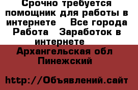 Срочно требуется помощник для работы в интернете. - Все города Работа » Заработок в интернете   . Архангельская обл.,Пинежский 